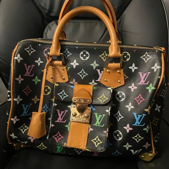 Louis Vuitton Black monogram multicoloure speedy 30 for sale - Picture 2 of 9
